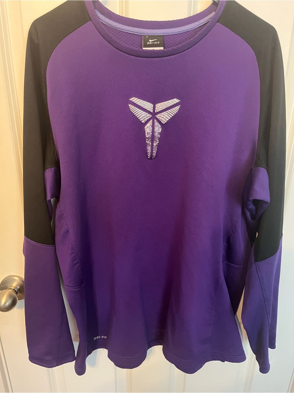 Kobe Bryant Nike Dri-FIT Purple & Black Long Sleeve Kobe Logo Shirt